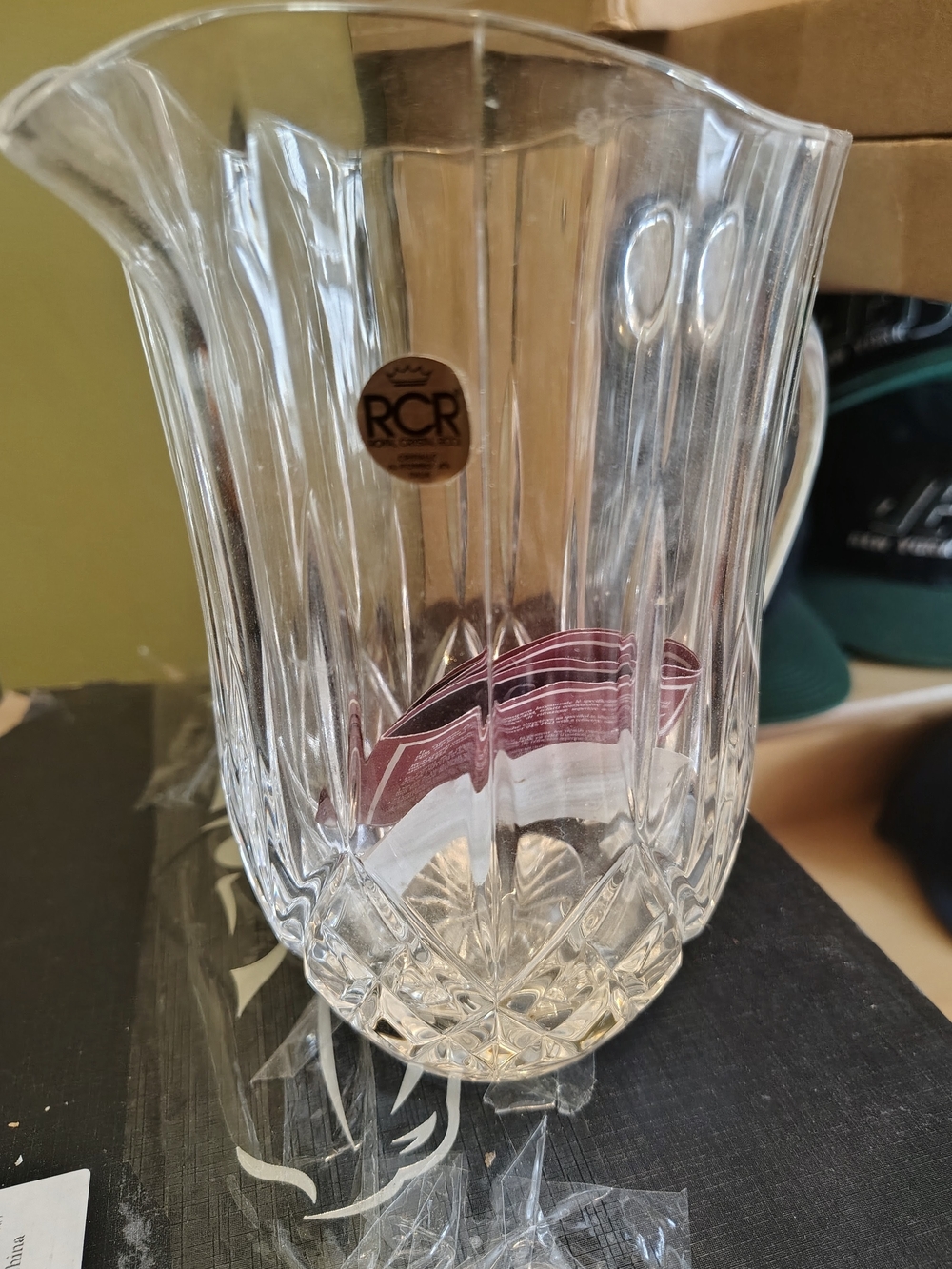 Crystal Clear Decorative Glass Pitcher